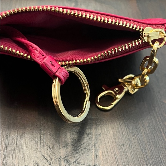 Tory Burch Pink Leather Key Holder with Gold Accents - Picture 4 of 4